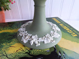 Green Jasperware Wedgwood Pedestal Dish Compote Tazza 1963 Server Grapevines