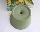 Green Jasperware Wedgwood Pedestal Dish Compote Tazza 1963 Server Grapevines