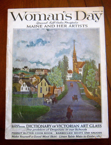 August 1964 Woman's Day Magazine Decorating Mid Century Vintage Life Maine Artist