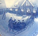Plate Bing And Grondahl Christmas 1969 Arrival Of Christmas Annual Blue White