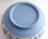Large Wedgwood England Bowl Blue Jasperware 8 Inch 1969 Sacrifice Figures