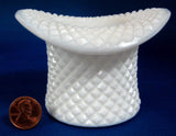 Westmoreland English Hobnail Milk Glass Topper Hat 1960s Toothpick Vase