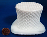 Westmoreland English Hobnail Milk Glass Topper Hat 1960s Toothpick Vase