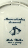 Christmas Plate Marble Church Marmor Germany In Box 1970 Annual Blue White Boxed