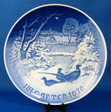 Bing And Grondahl Plate Christmas Pheasants In The Snow 1970 Blue White Boxed