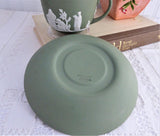 Cup and Saucer Wedgwood green Jasperware Sacrifice Figures Cherubs 1970 England