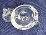 Crystal Figural Lidded Jam Dish Anchor Hocking 1970s Glass Trinket Dish