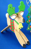 Wood Ornaments 3 D Reindeer Christmas Tree Carousel Horse 1970s Hand Made