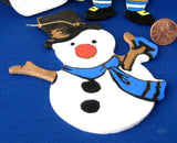 Ornaments Hand Painted Wood 2 Snowmen And Raggedy Andy 1970s Hand Made