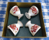 Eggcups Crown Staffordshire Rangoon Dragon Boxed Set Of 4 England 1970s Bone China