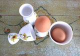 Set Of 4 Vintage Eggcups Double Yellow Daisies Bone China England 1970s 4 Egg Cups