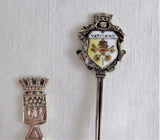 Spoons Silver European 5 Souvenir Spoons 800 Enamel Paris Munich Vatican French