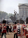 Tin Serving Tray Metal Buckingham Palace Bands Queen's Guards 1970s Souvenir