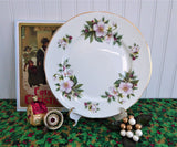 Christmas Roses Holly English Bone China Plate Salad Plate Luncheon Plate 1970s