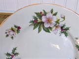 Christmas Roses Holly English Bone China Plate Salad Plate Luncheon Plate 1970s
