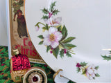 Christmas Roses Holly English Bone China Plate Salad Plate Luncheon Plate 1970s