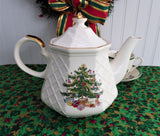 Teapot Christmas Tree Large Tea Pot Holiday Tea Party 1970s Holiday Tea