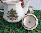 Teapot Christmas Tree Large Tea Pot Holiday Tea Party 1970s Holiday Tea