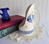 Delft Candle Holder Chamber Stick 1970s Blue White Windmill Shield Handpainted