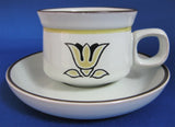 Cup And Saucer Denby Kimberly Stoneware Floral England 1970s Retro