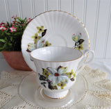 Spring Dogwood Blossoms 1970s Cup And Saucer Royal Windsor  Bone China