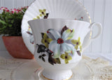Spring Dogwood Blossoms 1970s Cup And Saucer Royal Windsor  Bone China