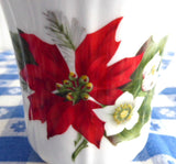 Christmas Poinsettia Mug Duchess England Bone China Christmas Holiday 1970s Christmas Tea