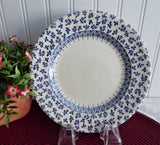 Blue Provence Chintz Cup And Saucer With Plate Blue Transferware Ironstone EIT 1970s