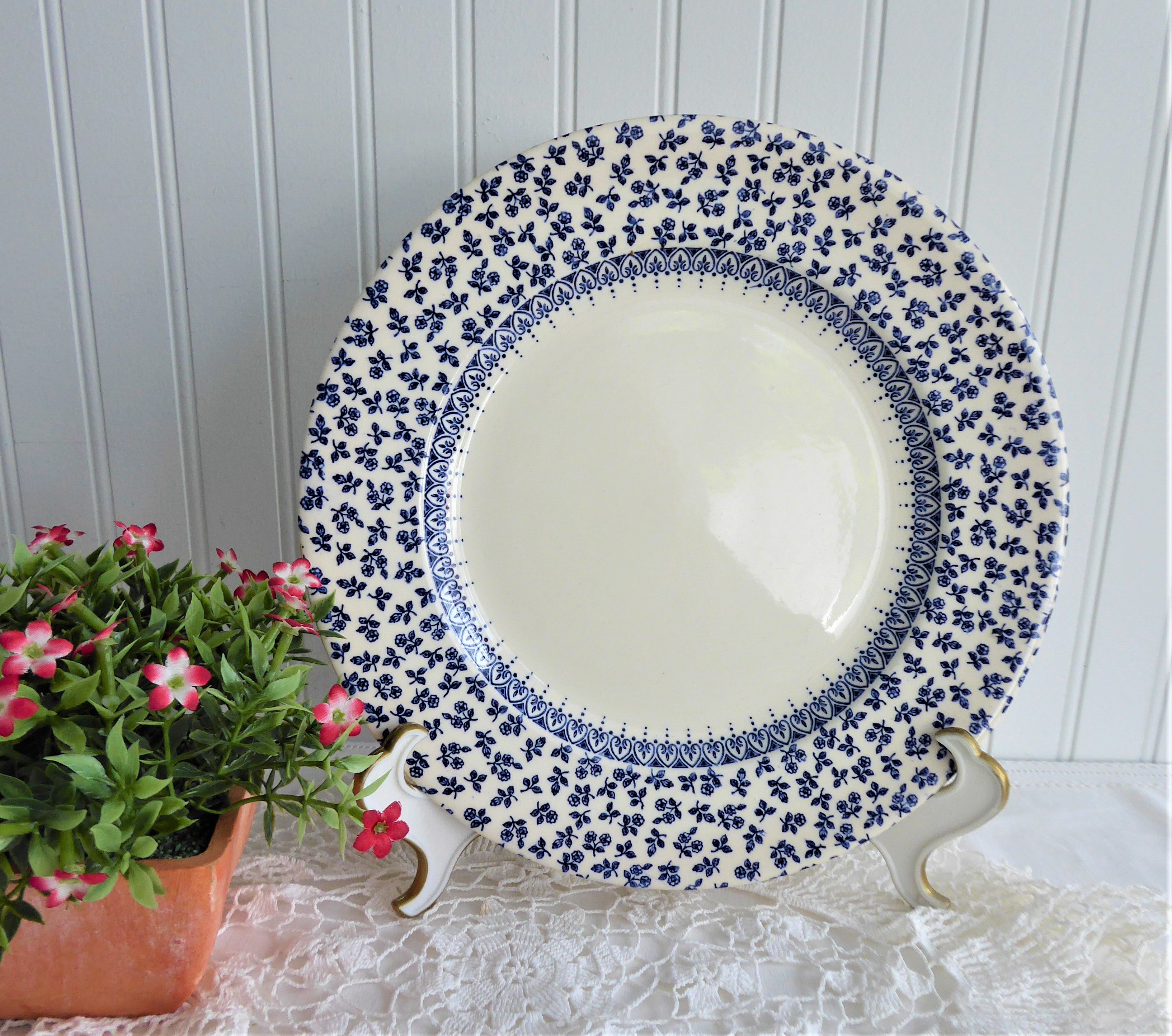 Blue Provence Dinner Plate Floral Chintz Border EIT 1970s
