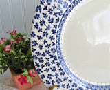 Blue Provence Dinner Plate Floral Chintz Border EIT 1970s Transferware Ironstone Plate