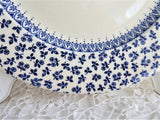 Blue Provence Dinner Plate Floral Chintz Border EIT 1970s Transferware Ironstone Plate