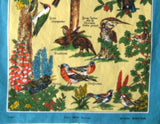 Garden Birds Of Britain Tea Towel Sparrow Woodpecker Robin Dish Towel 1970s