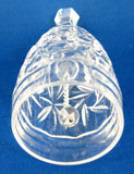 Faceted Crystal Bell Pinwheel Pattern English 1970s Vintage Sunburst Pressed Glass