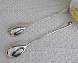 Silver Salad Servers Classic Georgian Pattern English Serving Spoon Fork 1970s EPNS