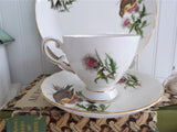 Goldfinch Audubon Birds Teacup Trio Royal Tuscan 1970s  Bird Lovers Tea Party