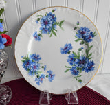 Hammersley England Blue Cornflowers Teacup Trio Gold Bone China 1970s Bachelors Buttons