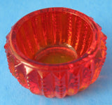 Amberina Glass Salt Cellar Imperial Glass Zipper Open Salt Dip 1970s
