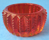 Amberina Glass Salt Cellar Imperial Glass Zipper Open Salt Dip 1970s