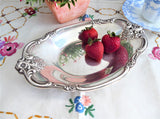 Silver Candy Dish International Orleans Oval Bon Bon 1950s Fancy Floral Silverplate