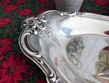 Silver Candy Dish International Orleans Oval Bon Bon 1950s Fancy Floral Silverplate