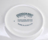 Cup And Saucer Johnson Brothers Victorian Christmas Holiday Bells Ribbons Pine