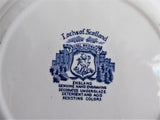Lochs Of Scotland Blue Transferware Dinner Plate Royal Warwick England Scottish Landscape 1970s