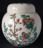 Tea Caddy Masons Indian Tree Pattern Ginger Jar 1970s Tea Canister Peony Tree