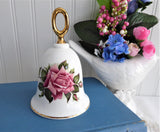Pink Mischief Rose Hostess Bell England 1970s English Bone China Danbury
