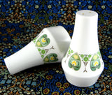 Noritake Progression Palos Verde Salt And Pepper Stylized Leaf Green 1970s