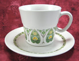 Cup And Saucer Noritake Palos Verde Progression Porcelain 1969-1979 Yellow Green