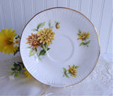 October Chrysanthemums Cup And Saucer Elizabethan England 1970s Bone China