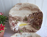 Johnson Brothers Olde English Countryside 2 Brown Transferware Square Bowls Cereal