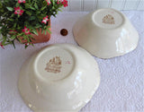 Johnson Brothers Olde English Countryside 2 Brown Transferware Square Bowls Cereal