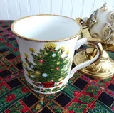 Festive Time Queen's Mug Holiday Design 1970s England Christmas Tea Rosina Christmas Tea